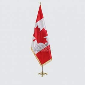 پرچم تشریفات کانادا ساتن براق، دو رو، ریشه دار