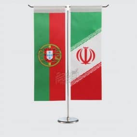 پرچم رومیزی ایران مدل T ساتن براق، دورو